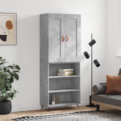 Witrynka, szarość betonu 69,5x34x180 cm materiał drewnopochodny