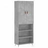 Witrynka, szarość betonu 69,5x34x180 cm materiał drewnopochodny
