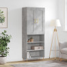 Witrynka, szarość betonu 69,5x34x180 cm materiał drewnopochodny
