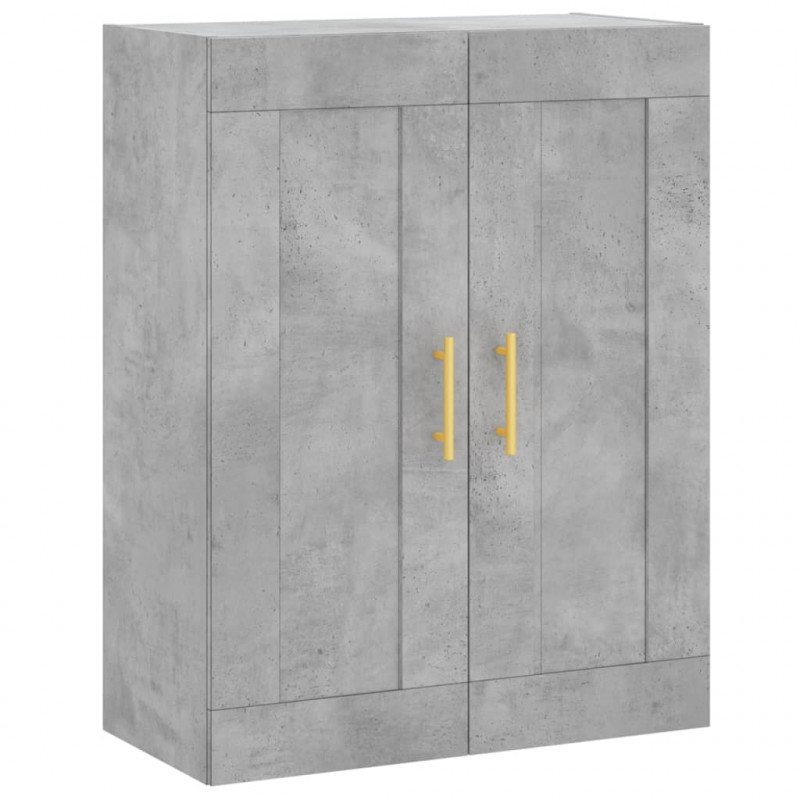 Witrynka, szarość betonu 69,5x34x180 cm materiał drewnopochodny