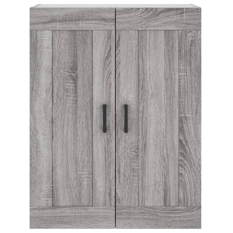 Witrynka szary dąb sonoma 69,5x34x180cm materiał drewnopochodny