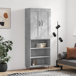 Witrynka, szarość betonu 69,5x34x180 cm materiał drewnopochodny