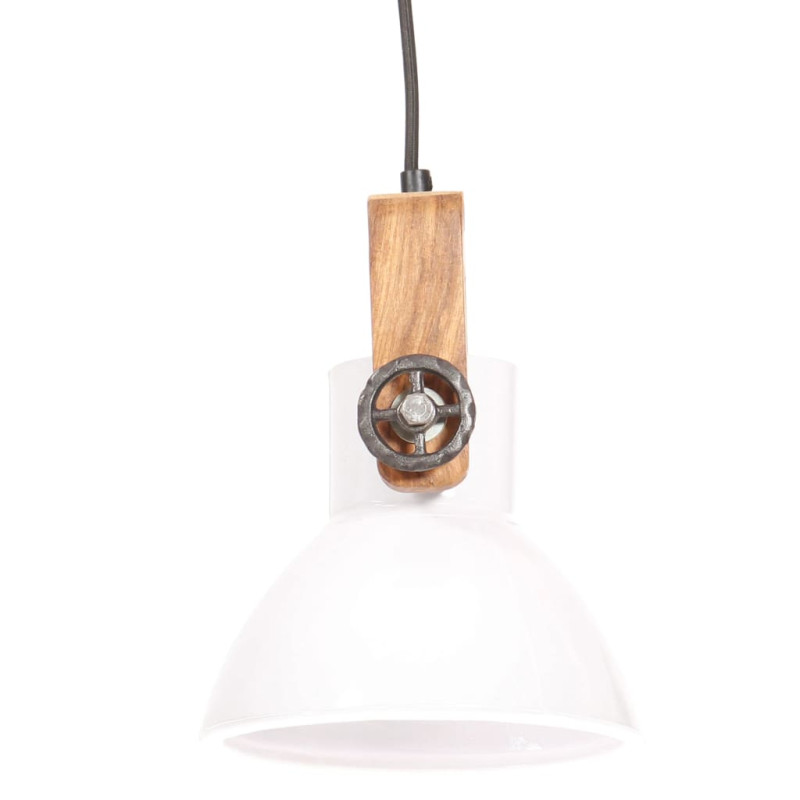 Industrialna lampa wisząca, 25 W, biała, okrągła, 19 cm, E27