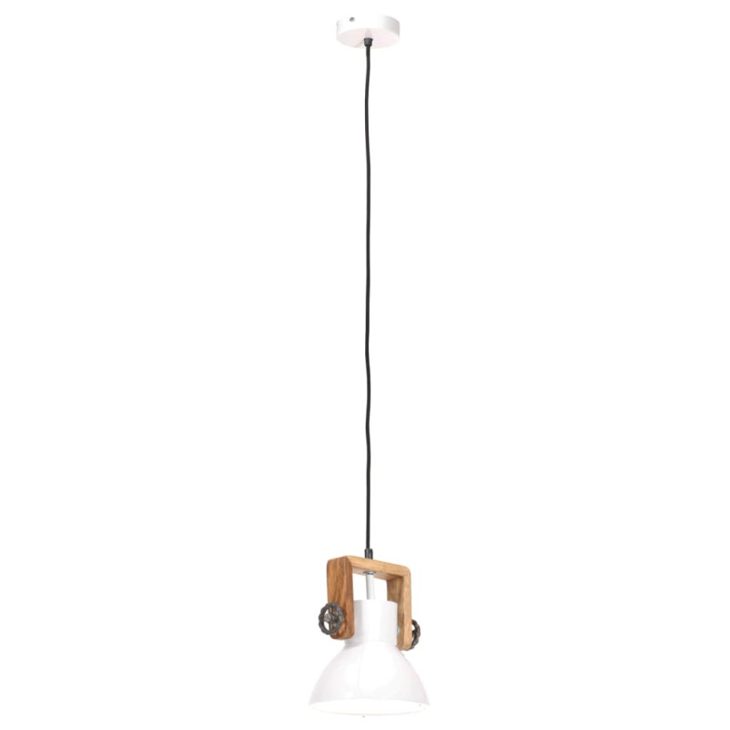 Industrialna lampa wisząca, 25 W, biała, okrągła, 19 cm, E27