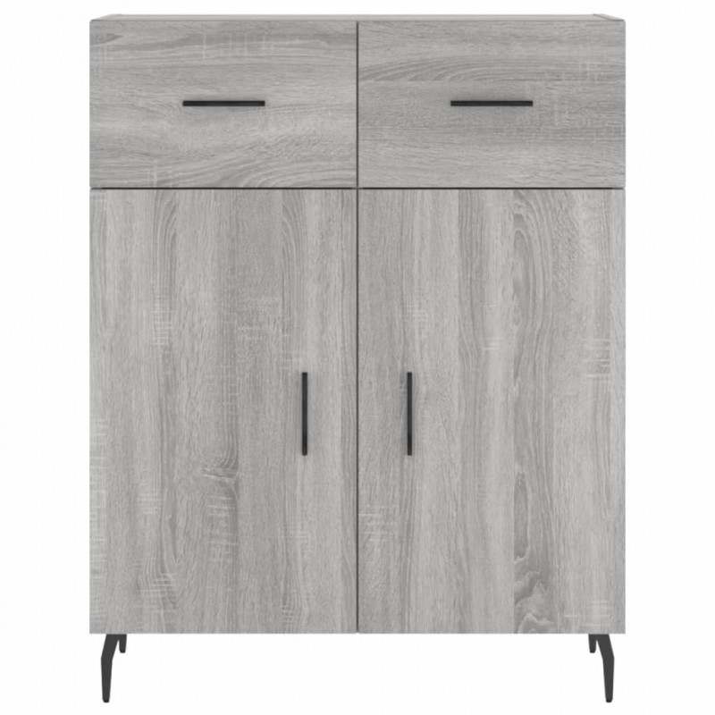 Witrynka szary dąb sonoma 69,5x34x180cm materiał drewnopochodny