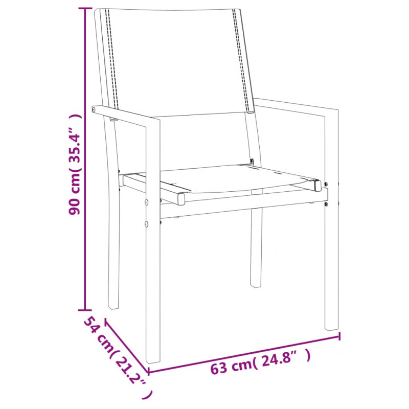 7-cz. zestaw mebli do ogrodu, czarny, stal i textilene
