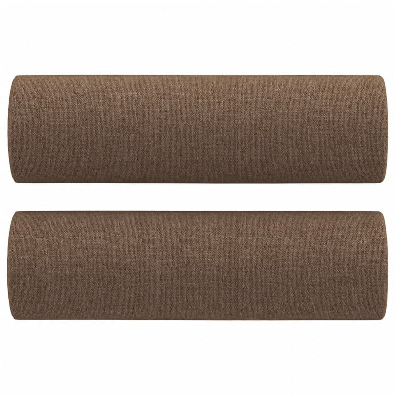 3-osobowa sofa z poduszkami, brązowa, 180 cm, tkanina