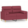 2-osobowa sofa z poduszkami, winna czerwień, 120 cm, tkanina