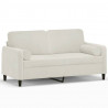 2-osobowa sofa z poduszkami, kremowa, 140 cm, aksamit