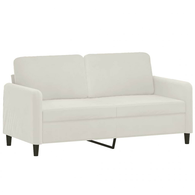 2-osobowa sofa z poduszkami, kremowa, 140 cm, aksamit