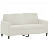 2-osobowa sofa z poduszkami, kremowa, 140 cm, aksamit