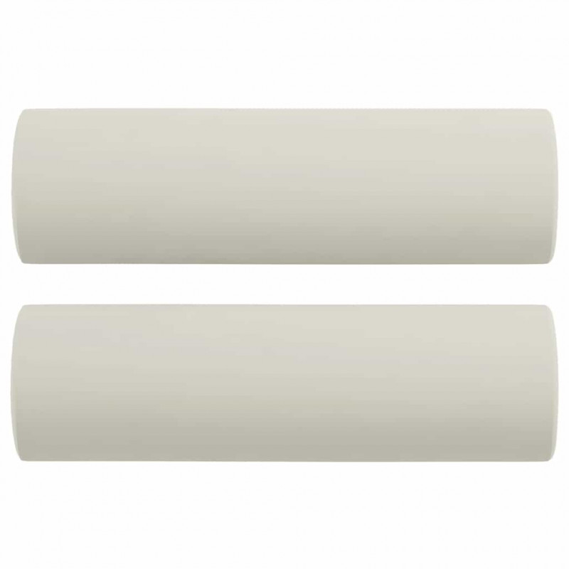 2-osobowa sofa z poduszkami, kremowa, 140 cm, aksamit