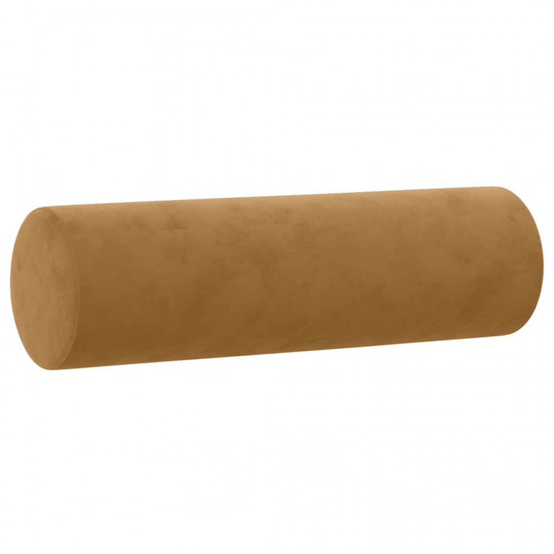 3-osobowa sofa z poduszkami, brązowa, 180 cm, aksamit