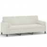 3-osobowa sofa z poduszkami, kremowa, 180 cm, aksamit