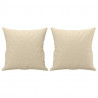2-osobowa sofa z poduszkami, kremowa, 120 cm, tkanina