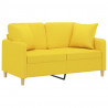 2-osobowa sofa z poduszkami, jasnożółta, 120 cm, tkanina