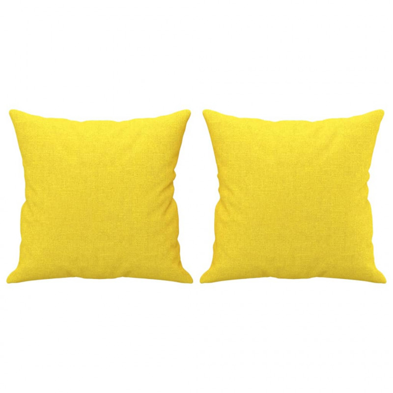 2-osobowa sofa z poduszkami, jasnożółta, 120 cm, tkanina