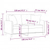 2-osobowa sofa z poduszkami, jasnożółta, 120 cm, tkanina