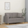 2-osobowa sofa z poduszkami, taupe, 120 cm, tkanina