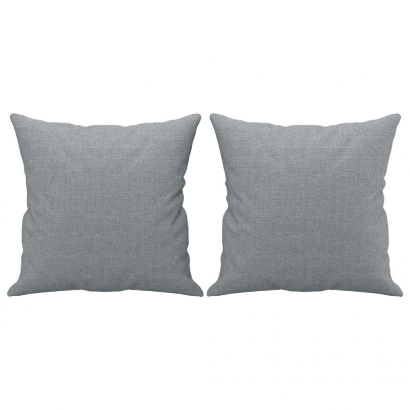 2-osobowa sofa z poduszkami, jasnoszara, 140 cm, tkanina