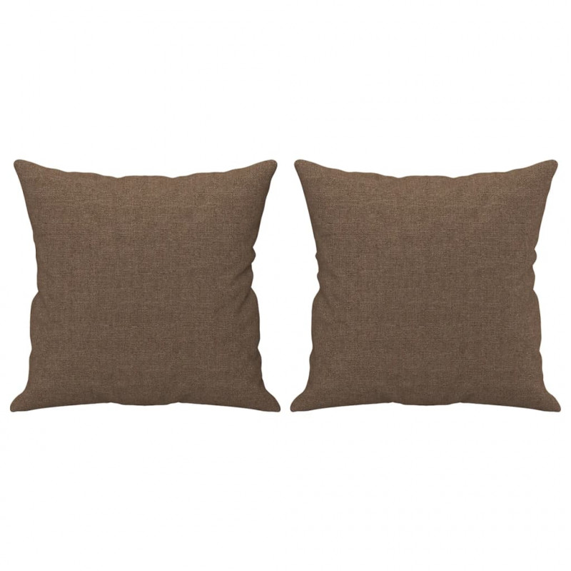 2-osobowa sofa z poduszkami, brązowa, 140 cm, tkanina