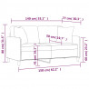 2-osobowa sofa z poduszkami, czarna, 140 cm, tkanina
