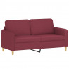 2-osobowa sofa z poduszkami, winna czerwień, 140 cm, tkanina