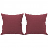 2-osobowa sofa z poduszkami, winna czerwień, 140 cm, tkanina