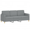 3-osobowa sofa z poduszkami, jasnoszara, 180 cm, tkanina