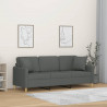 3-osobowa sofa z poduszkami, ciemnoszara, 180 cm, tkanina