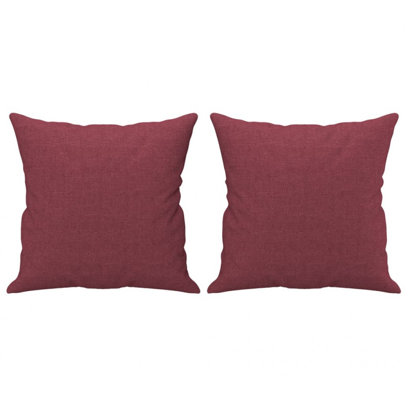 3-osobowa sofa z poduszkami, winna czerwień, 180 cm, tkanina