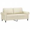 2-osobowa sofa z poduszkami, kremowa, 140 cm, sztuczna skóra