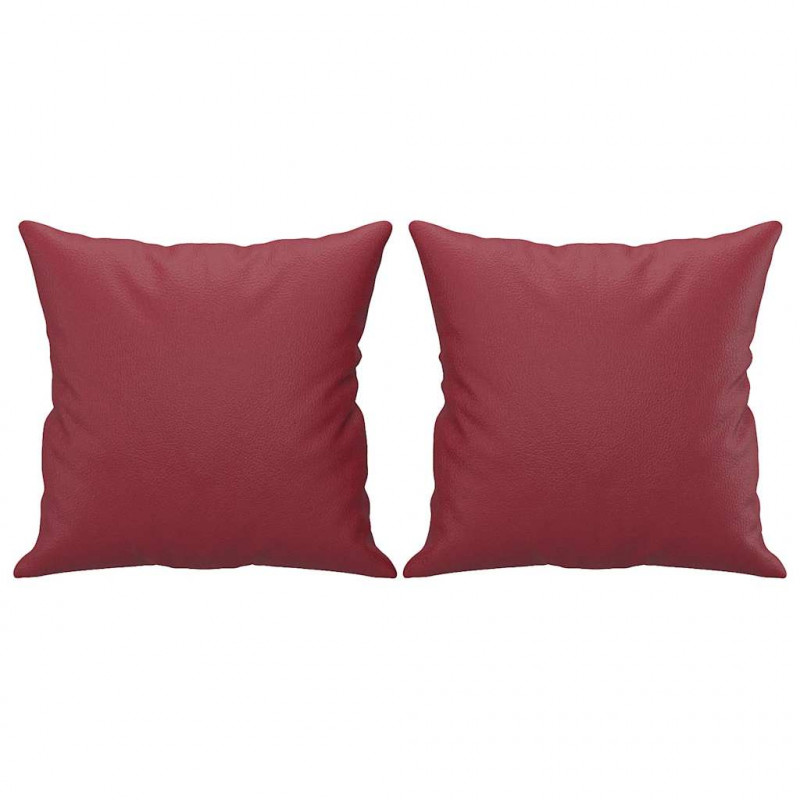 2-os. sofa z poduszkami, winna czerwień, 140 cm, sztuczna skóra