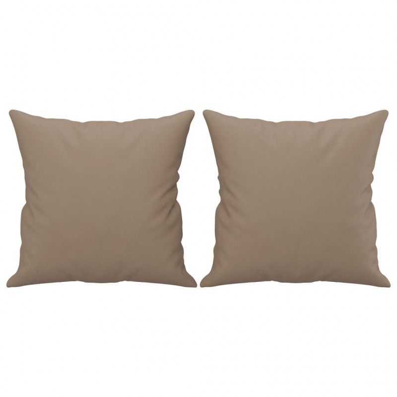 2-osobowa sofa z poduszkami, cappuccino, 140 cm, sztuczna skóra