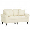 2-osobowa sofa z poduszkami, kremowa, 120 cm, aksamit