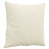 2-osobowa sofa z poduszkami, kremowa, 120 cm, aksamit