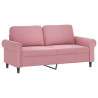 2-osobowa sofa z poduszkami, różowa, 140 cm, aksamit