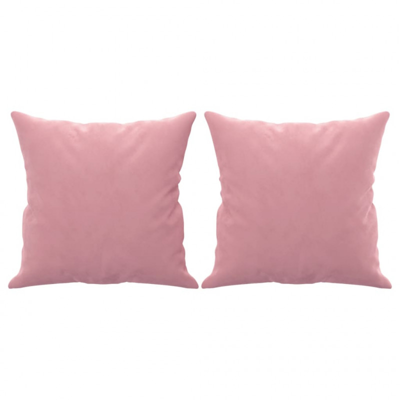 2-osobowa sofa z poduszkami, różowa, 140 cm, aksamit