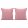 2-osobowa sofa z poduszkami, różowa, 140 cm, aksamit