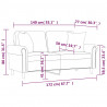 2-osobowa sofa z poduszkami, żółta, 140 cm, aksamit