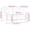 2-osobowa sofa z poduszkami, kremowa, 140 cm, aksamit