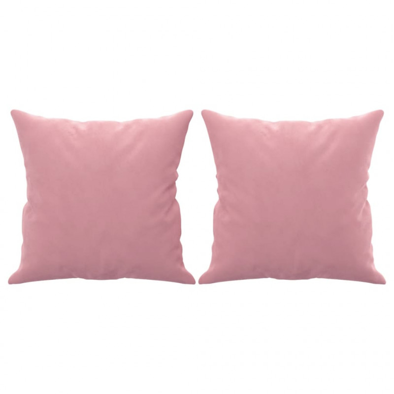 3-osobowa sofa z poduszkami, różowa, 180 cm, aksamit