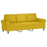 3-osobowa sofa z poduszkami, żółta, 180 cm, aksamit