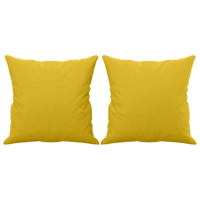 3-osobowa sofa z poduszkami, żółta, 180 cm, aksamit