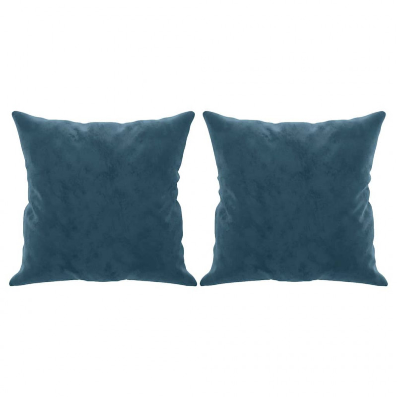 3-osobowa sofa z poduszkami, niebieska, 180 cm, aksamit