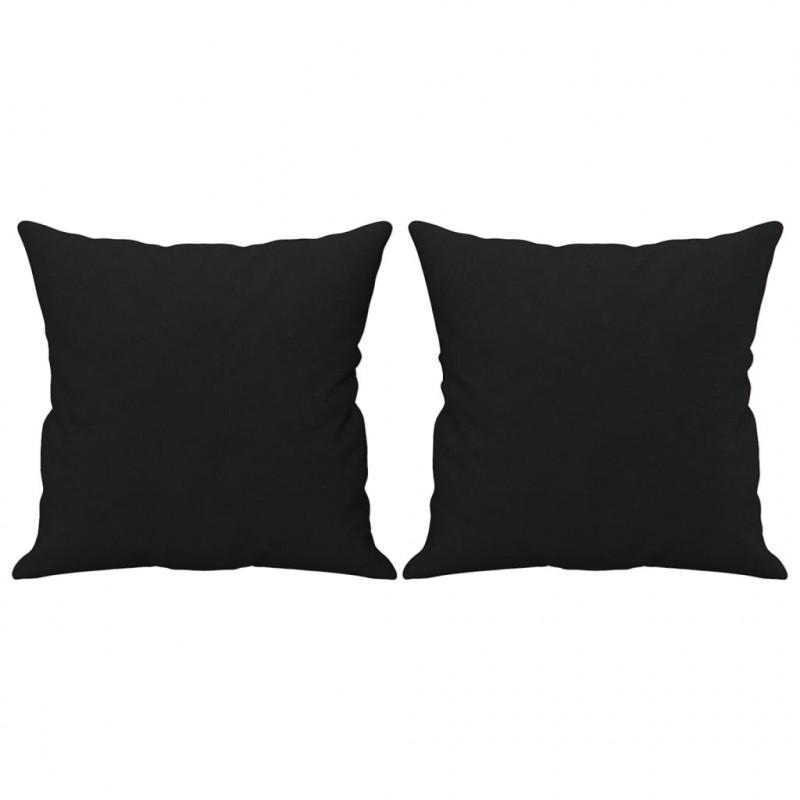 2-osobowa sofa z poduszkami, czarna, 120 cm, mikrofibra