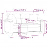 2-osobowa sofa z poduszkami, beżowa, 120 cm, mikrofibra