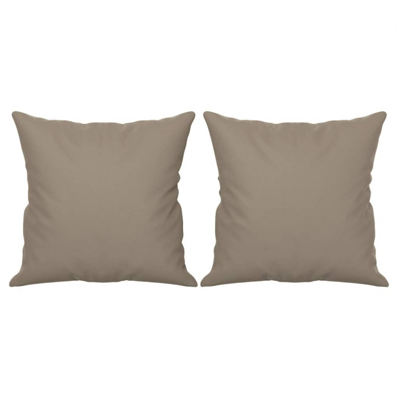 2-osobowa sofa z poduszkami, kolor taupe, 140 cm, mikrofibra