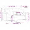 2-osobowa sofa z poduszkami, szara, 120 cm, sztuczna skóra