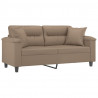 2-osobowa sofa z poduszkami, cappuccino, 140 cm, sztuczna skóra
